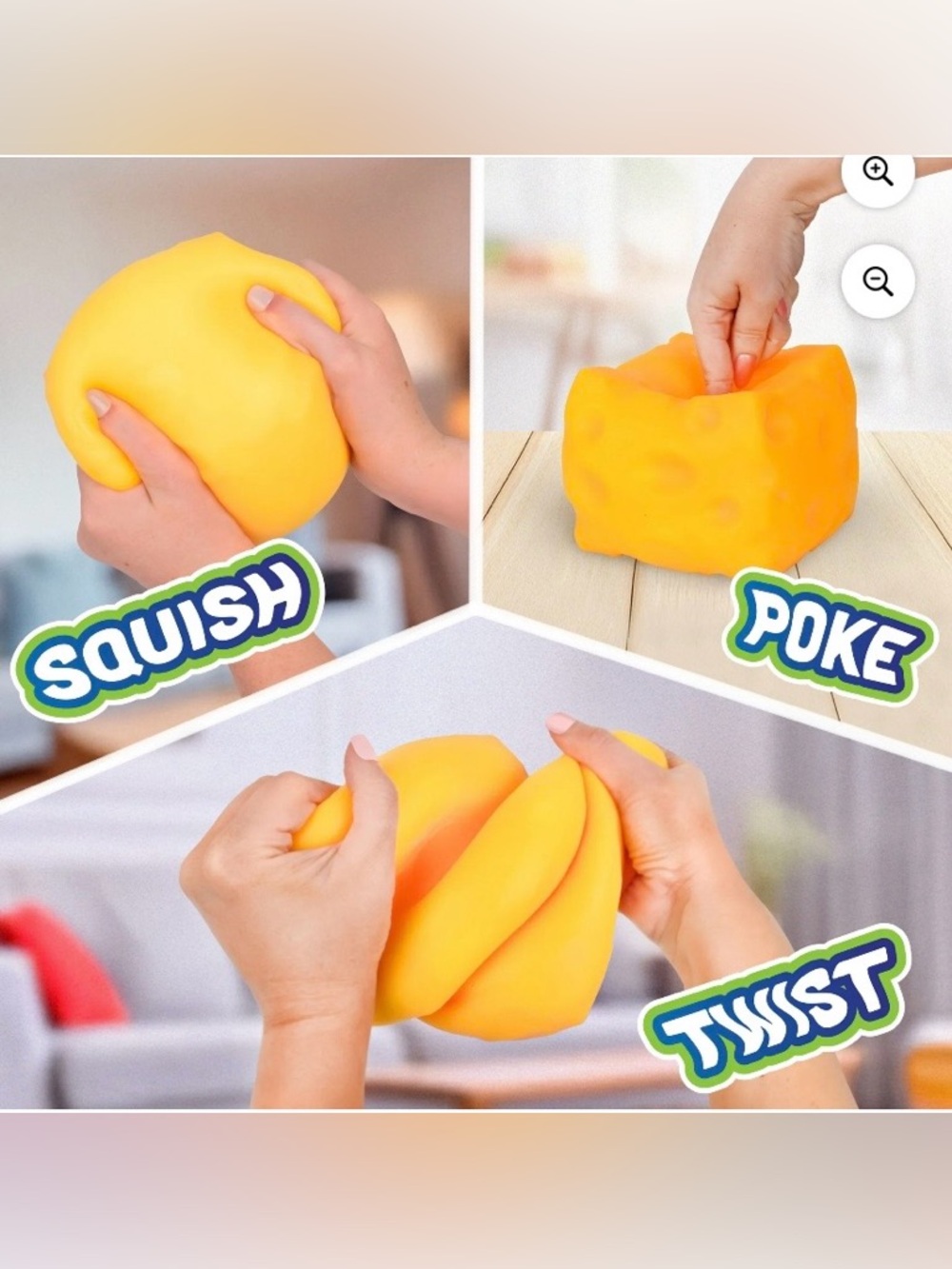 NEW Toymendous Fun Size Mini Squeeze Cheese 🧀 Squishy - Picture 3 of 7
